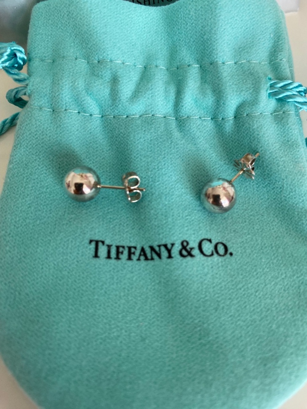 Tiffany Sterling Silver Ball Earrings